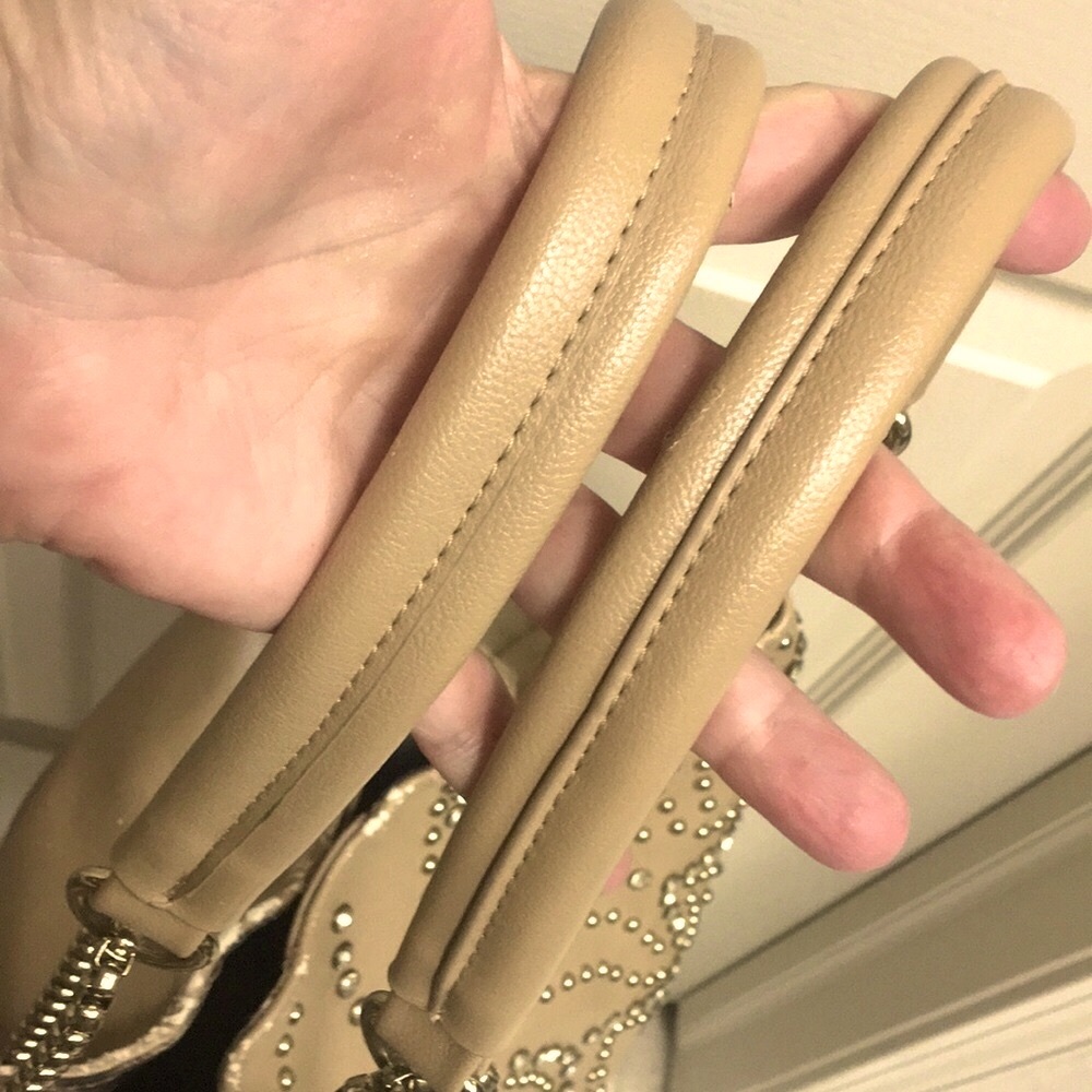 Camel Crystal & Gold Studded Shoulder/Tote Bag - Picture 5 of 14